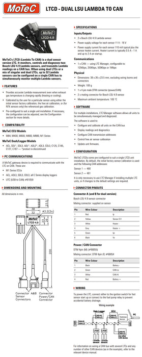 MoTeC Lambda to CAN (LTCD)